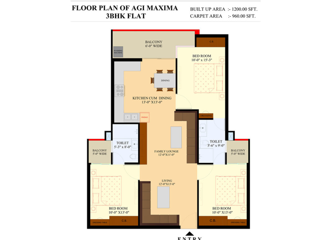 3BHK 1200 SQ.FT | Kohinoor Property Studio