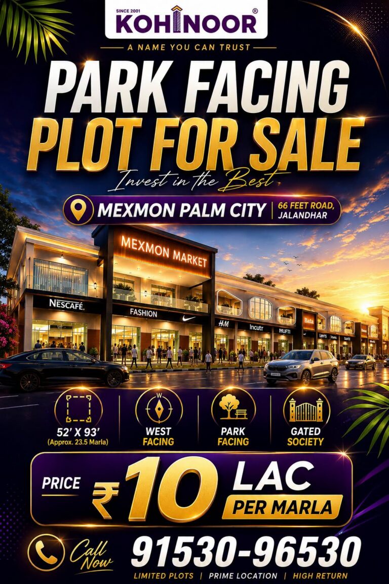 PARK FACING PLOT FOR SALE